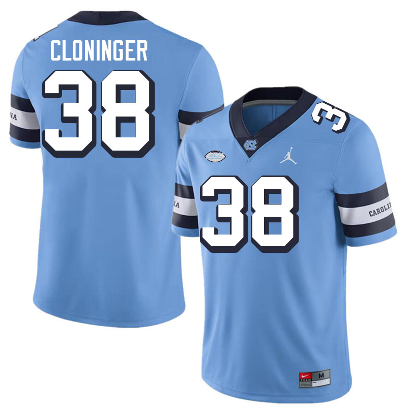 Men #38 Aiden Cloninger North Carolina Tar Heels College Football Jerseys Stitched-Throwback